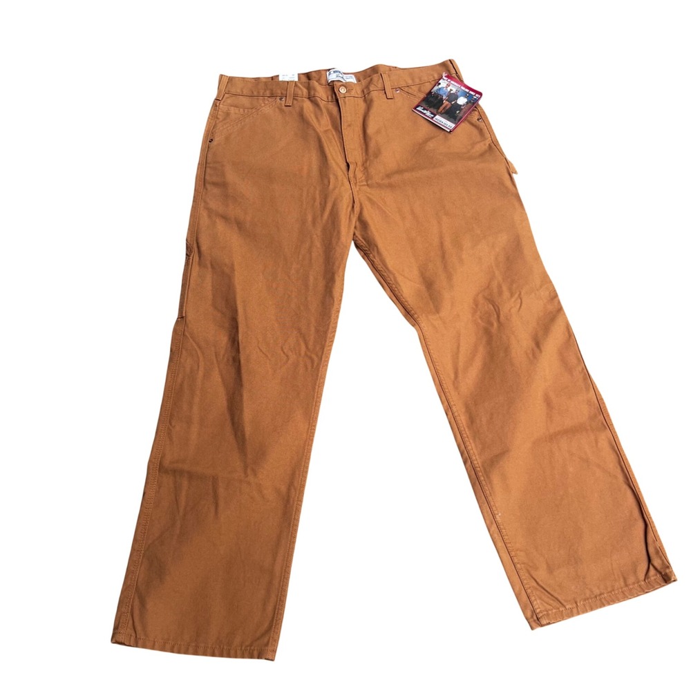 Levi Strauss Signature Pro Carpenter Pants Mens 42x32 Brown Canvas Workwear New